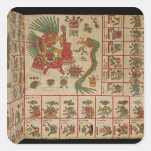 Aztec Codex Borbonicus Square Sticker