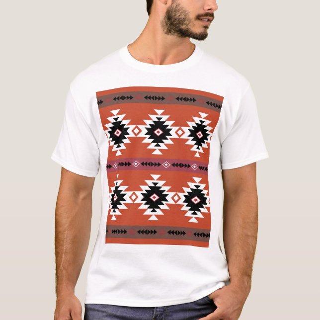 Aztec Colourful Geometric Pattern  T-Shirt (Front)