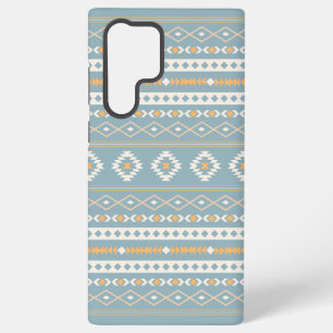 Aztec Cream Orange Blue Mixed Motif Pattern Samsung Galaxy Case