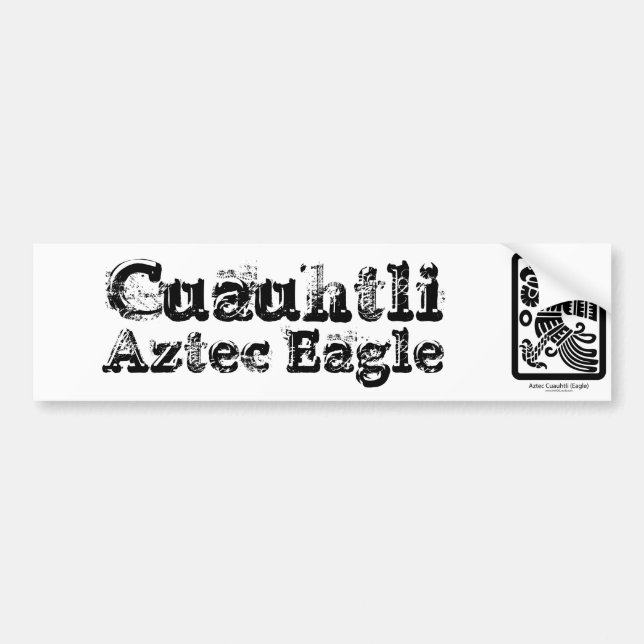 Aztec Cuauhtli - Eagle (Black) Bumper Sticker (Front)