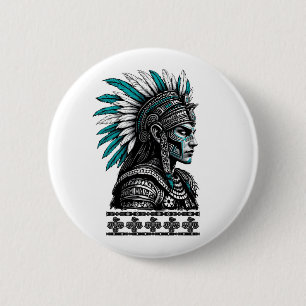 Aztec Culture Mayan Indigenous People 6 Cm Round Badge