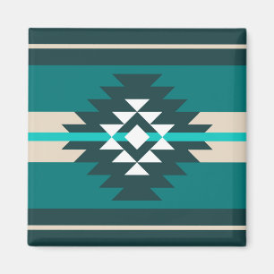 Aztec design in turquoise colour magnet