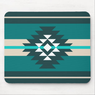 Aztec design in turquoise colour mouse mat