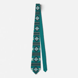 Aztec design in turquoise colour tie