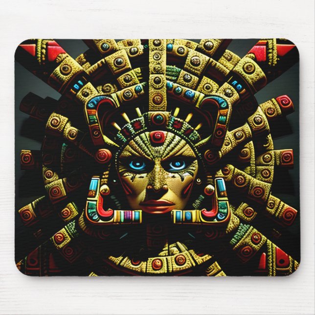 Aztec Design Pattern Four Mouse Mat (Front)