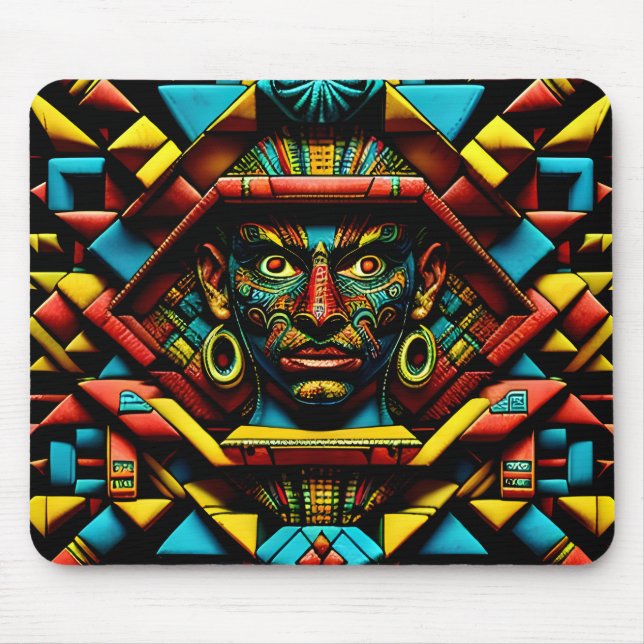 Aztec Design Pattern Three Mouse Mat (Front)