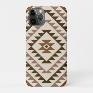 Aztec Diamond Motif Design Browns+Cream iPhone 11 Pro Case