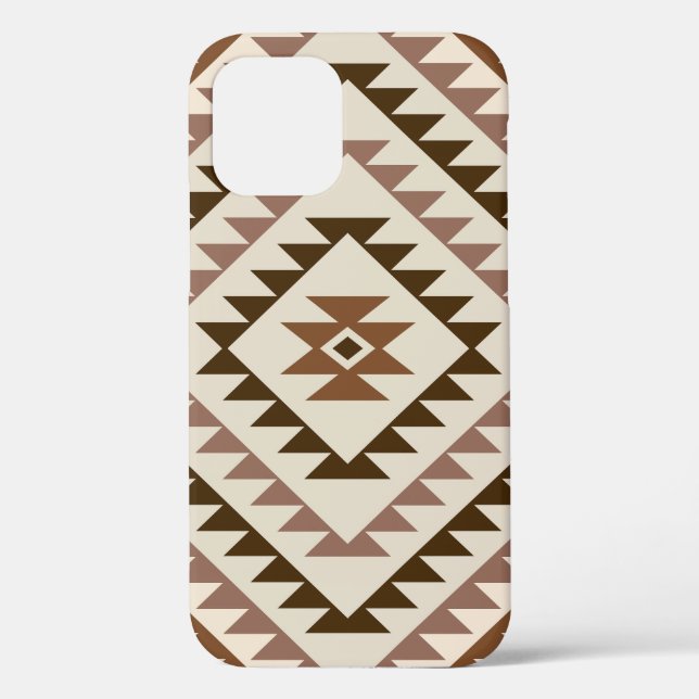 Aztec Diamond Motif Design Browns+Cream Case-Mate iPhone Case (Back)