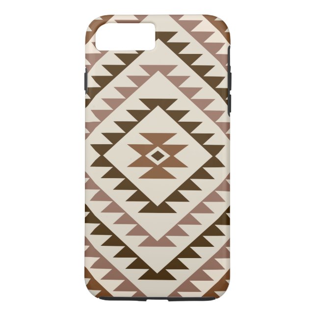 Aztec Diamond Motif Design Browns+Cream Case-Mate iPhone Case (Back)