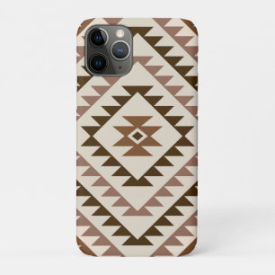 Aztec Diamond Motif Design Browns+Cream iPhone 11 Pro Case