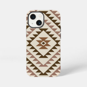 Aztec Diamond Motif Design Browns+Cream iPhone 13 Mini Case