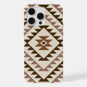 Aztec Diamond Motif Design Browns+Cream iPhone 15 Pro Max Case