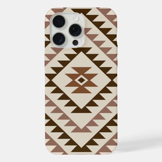 Aztec Diamond Motif Design Browns+Cream iPhone Case (Back)
