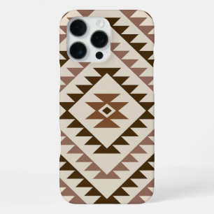 Aztec Diamond Motif Design Browns+Cream iPhone 16 Pro Max Case