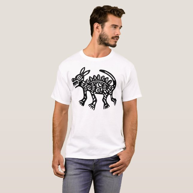Aztec Dog Illustration T-Shirt (Front Full)