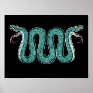 Aztec Double-Headed Serpent Poster