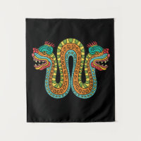 Aztec Double Headed Serpent Snake Mexico Art