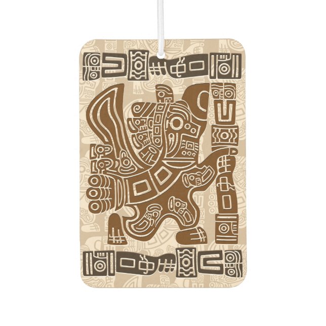 Aztec Eagle Warrior Tribal Ancient Art Car Air Freshener (Front)