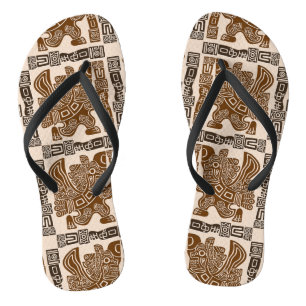 Aztec Eagle Warrior Tribal Ancient Art Flip Flops