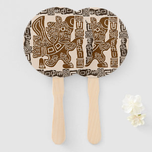 Aztec Eagle Warrior Tribal Ancient Art Hand Fan