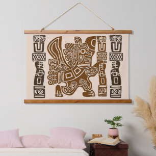 Aztec Eagle Warrior Tribal Ancient Art Hanging Tapestry