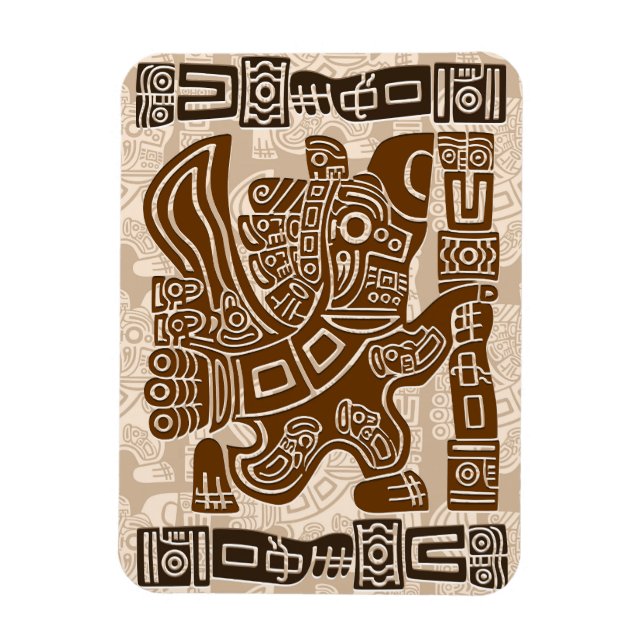 Aztec Eagle Warrior Tribal Ancient Art Magnet (Vertical)