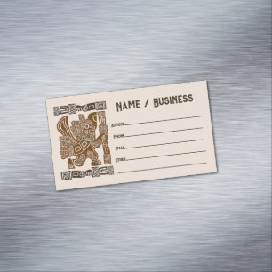 Aztec Eagle Warrior Tribal Ancient Art Magnetic Business Card