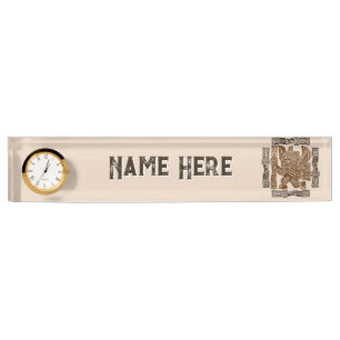 Aztec Eagle Warrior Tribal Ancient Art Nameplate