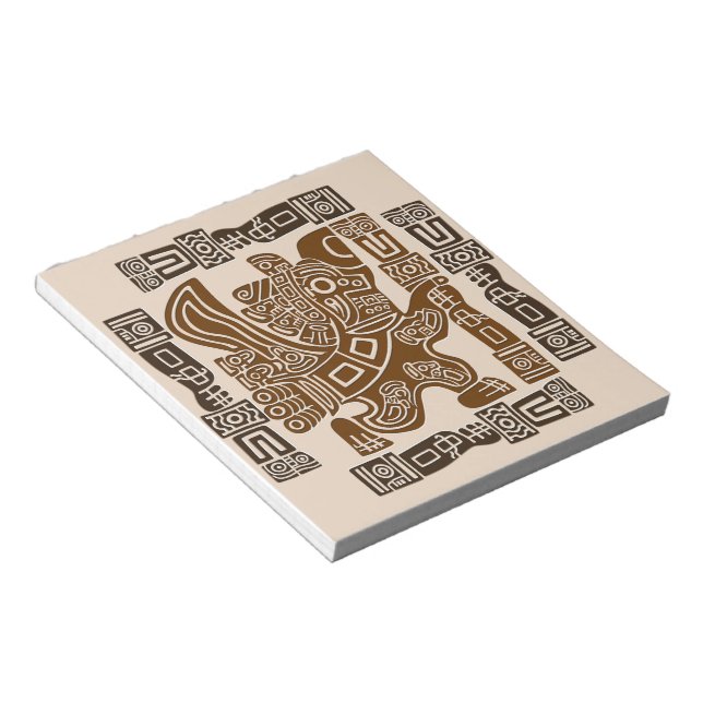 Aztec Eagle Warrior Tribal Ancient Art Notepad (Angled)