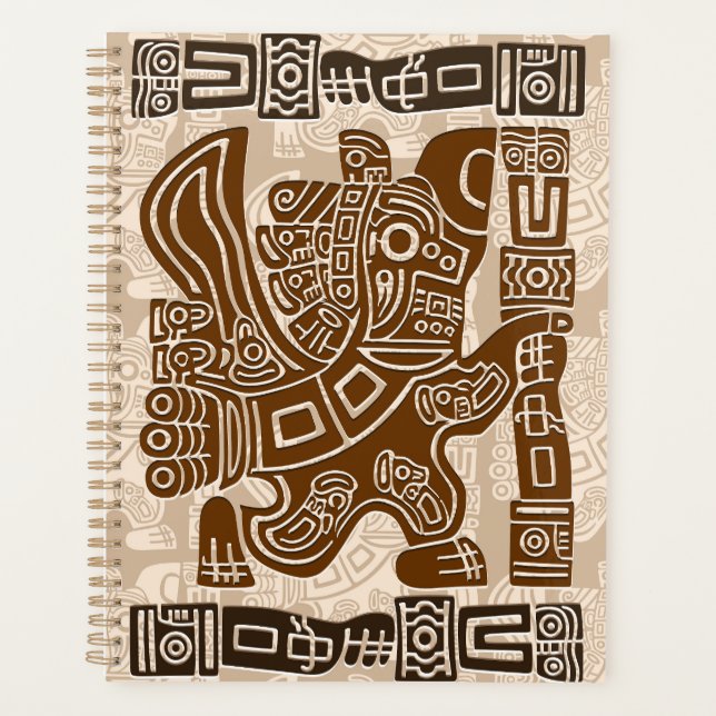 Aztec Eagle Warrior Tribal Ancient Art Planner (Front)
