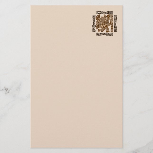 Aztec Eagle Warrior Tribal Ancient Art Stationery (Front)