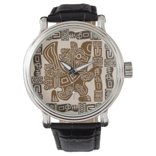 Aztec Eagle Warrior Tribal Ancient Art Watch
