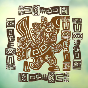 Aztec Eagle Warrior Tribal Ancient Art Window Cling