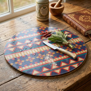 Aztec Elegance   Glass Cutting Board