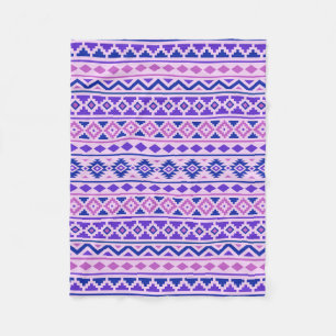 Aztec Essence II Pattern Pinks Blue Purple Fleece Blanket