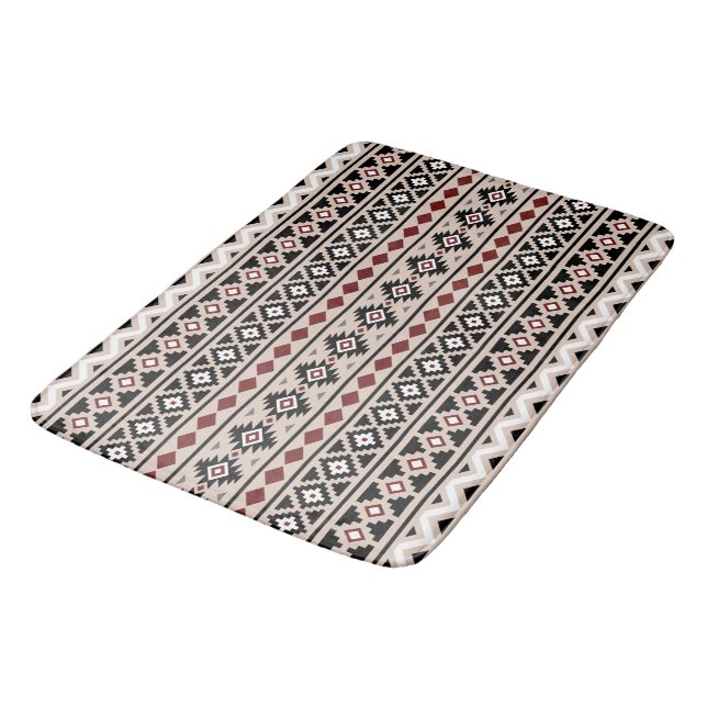 Aztec Essence II Ptn (H) Black White Grey Red Sand Bath Mat (Angled)