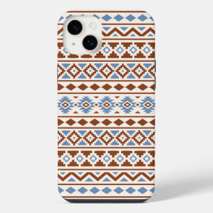 Aztec Essence Pattern II Rust Blue Cream iPhone 14 Plus Case