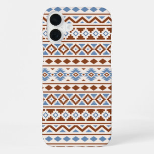 Aztec Essence Pattern II Rust Blue Cream iPhone 16 Plus Case