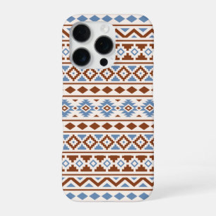 Aztec Essence Pattern II Rust Blue Cream iPhone 16 Pro Case