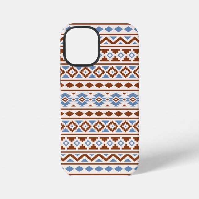 Aztec Essence Pattern II Rust Blue Cream iPhone Case (Back)
