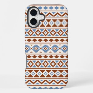 Aztec Essence Pattern II Rust Blue Cream iPhone 16 Plus Case