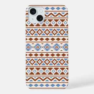 Aztec Essence Pattern II Rust Blue Cream iPhone 15 Plus Case