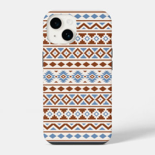 Aztec Essence Pattern II Rust Blue Cream iPhone 14 Case