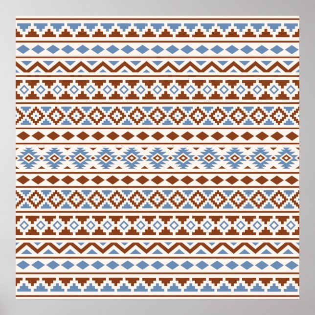 Aztec Essence Pattern II Rust Blue Cream Poster (Front)