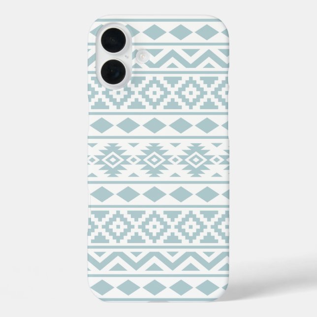 Aztec Essence Ptn III Duck Egg Blue on White Case-Mate iPhone Case (Back)