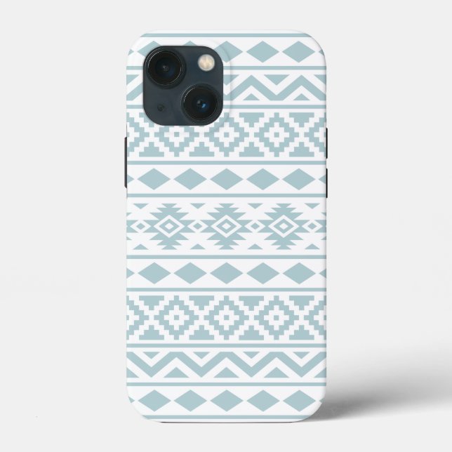 Aztec Essence Ptn III Duck Egg Blue on White Case-Mate iPhone Case (Back)