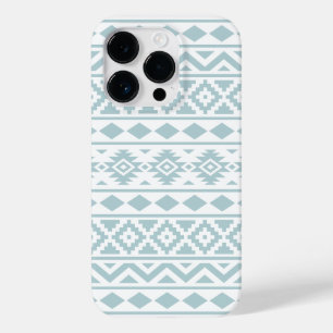 Aztec Essence Ptn III Duck Egg Blue on White Case-Mate iPhone 14 Pro Case