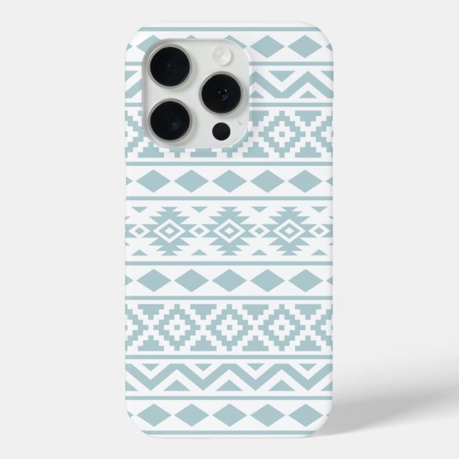 Aztec Essence Ptn III Duck Egg Blue on White Case-Mate iPhone Case (Back)