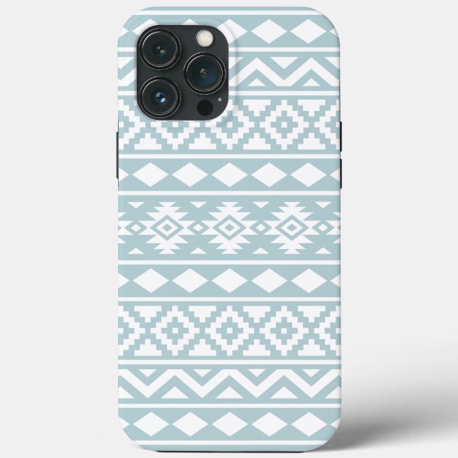 Aztec Essence Ptn III White on Duck Egg Blue Case-Mate iPhone Case (Back)