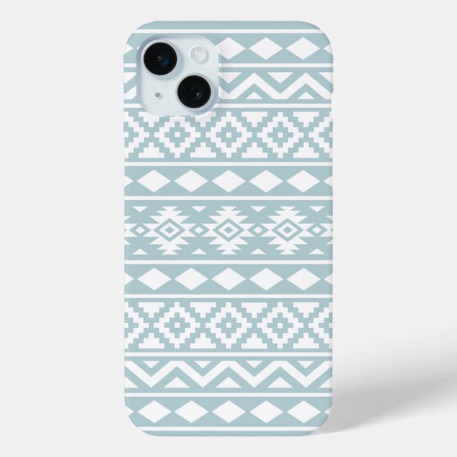 Aztec Essence Ptn III White on Duck Egg Blue Case-Mate iPhone Case (Back)